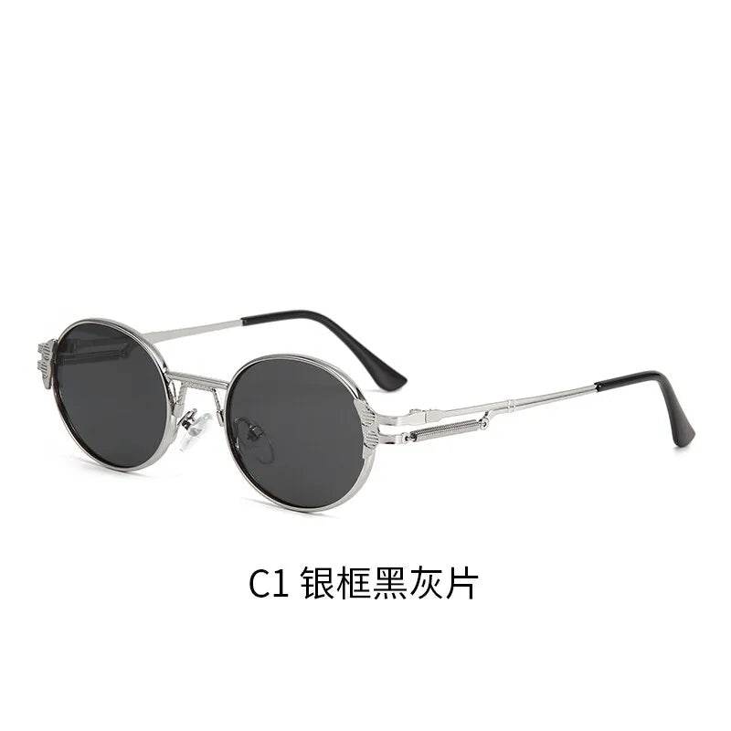 Round Frame Retro Personalized Metal Sunglasses Sunglasses For Men And Women - Tamnz