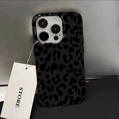 The Gray-White Leopard Print Phone Case For iPhone 13 11 12 14 15 16 17 Pro Max Plus 16E XR 8 7 Plus SE 2022 X XS Max Soft Cover