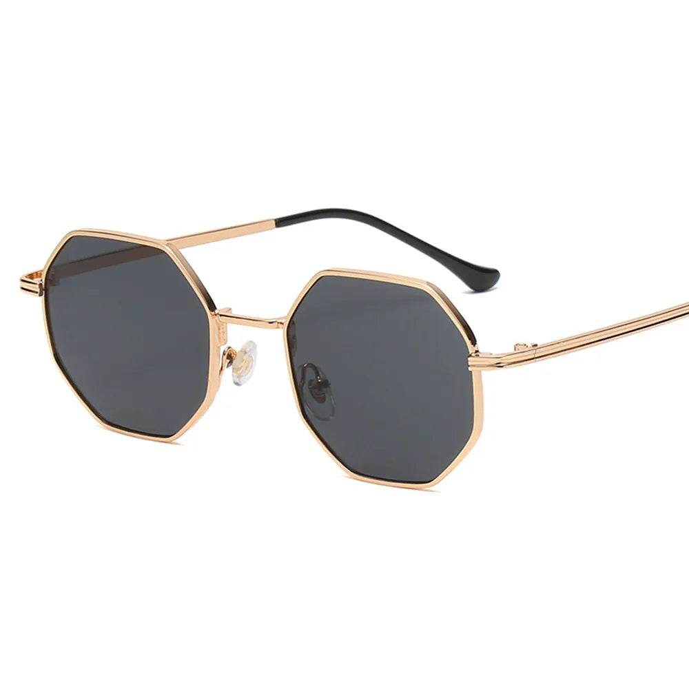 Polygon Vintage Octagon Metal Sunglasses - Tamnz
