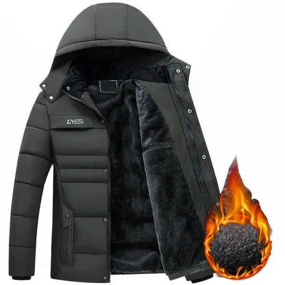 Thick Warm Winter Parka Men Fleece Hooded Men Winter Jacket Coat Military Cargo Jackets Mens Overcoat Streetwear - Tamnz