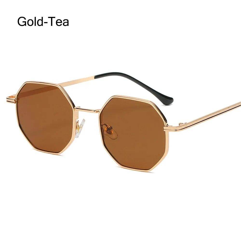 Summer UV Protection Sunglasses Fashion Polygon Sun Glasses for Women Men Trendy Classic Metal Frame - Tamnz