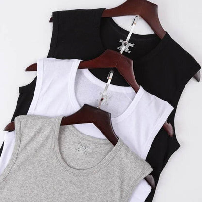 Men Vest Pure Cotton Bodybuilding Motion Outerwear Sweatshirt Undershirt - Tamnz