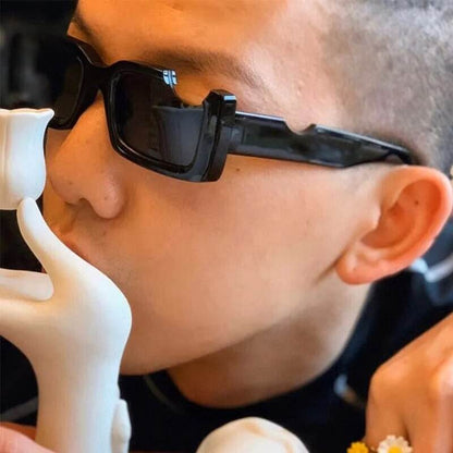 UV Protection Hip Hop Square Shades Off Notch Hole Design - Tamnz