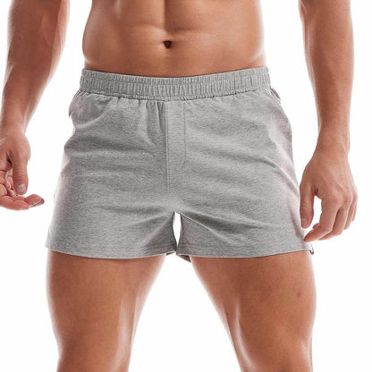 Mens Cotton Sleep Bottoms Lounge Home Pajama Shorts Elastic Waist Breathable Solid Underwear Boxers Man Jogger Yoga Sport Shorts - Tamnz