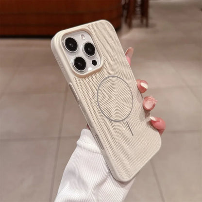Cooling Heat Dissipation Mesh Magnetic Magsafe Case for iPhone 17 16 15 14 13 12 11 Pro Max Plus 17 Air Wireless Charging Cover