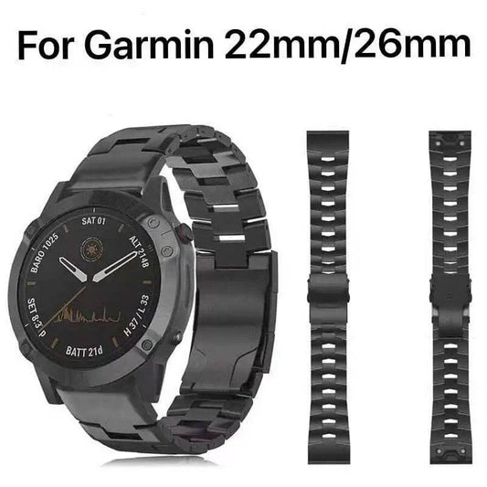 22mm Titanium Alloy Strap For Garmin Forerunner 745/Fenix 5 6 Quick Fit Connector Replacement Strap For 26mm Fenix 5X 6X/Fenix 3 - Tamnz