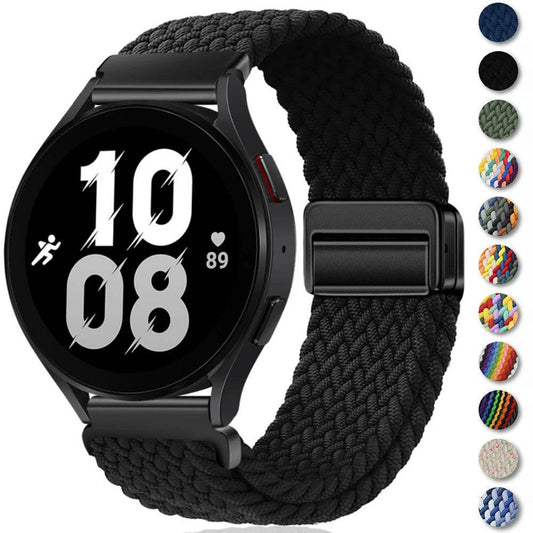 20mm 22mm Magnetic Bracelet for Samsung Galaxy Watch 6/Classic/5/4/3Braided Loop Nylon Strap for Huawei Watch 4/3/GT 2 3Pro Band - Tamnz