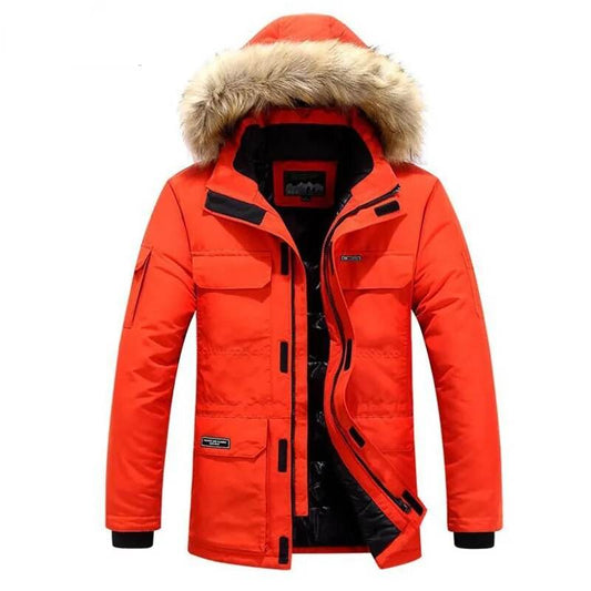ONESTAND Men Windbreaker Big Pockets Parkas Coat Wholesale Winter Parkas Men Thicken Coat Fur Hooded Keep Warm Jacket Overcoat - Tamnz