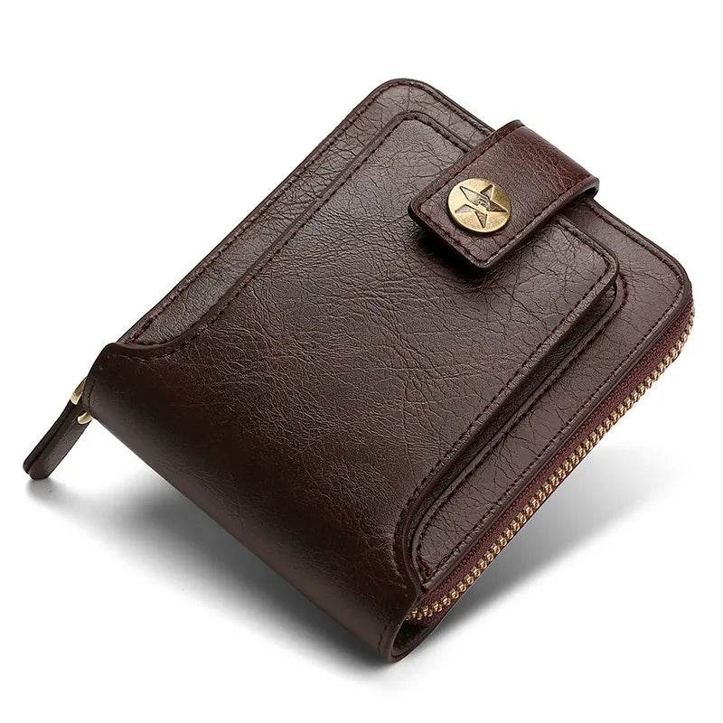 Vintage Small Men's Wallet Pu Leather Short Purse Men Hasp Zipper Clutch Solid Porte Feuille Hommes Porte Monnaie Homme - Tamnz
