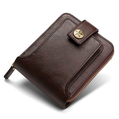 Vintage Small Men's Wallet Pu Leather Short Purse Men Hasp Zipper Clutch Solid Porte Feuille Hommes Porte Monnaie Homme - Tamnz