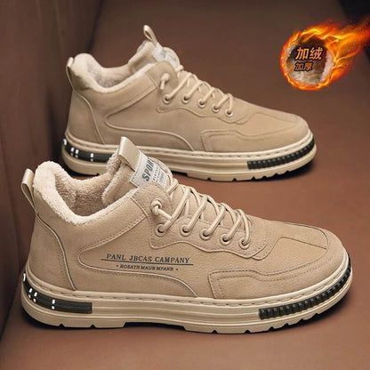 Winter Mid-top Cotton Shoes Board Shoes Outdoor Walking Casual Sneakers Comfortable Trend Shoes - Tamnz