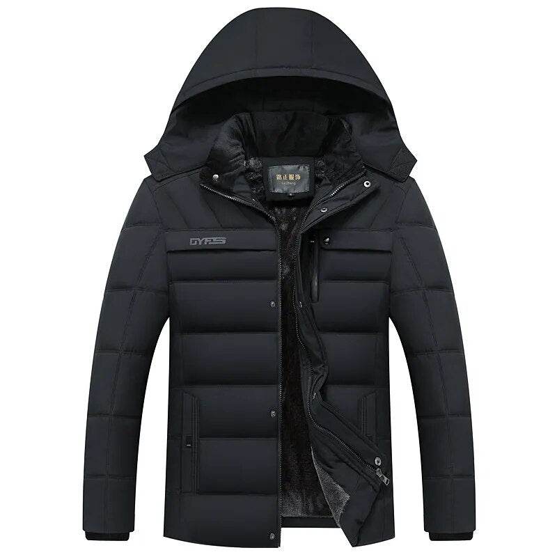 Thick Warm Winter Parka Men Fleece Hooded Men Winter Jacket Coat Military Cargo Jackets Mens Overcoat Streetwear - Tamnz