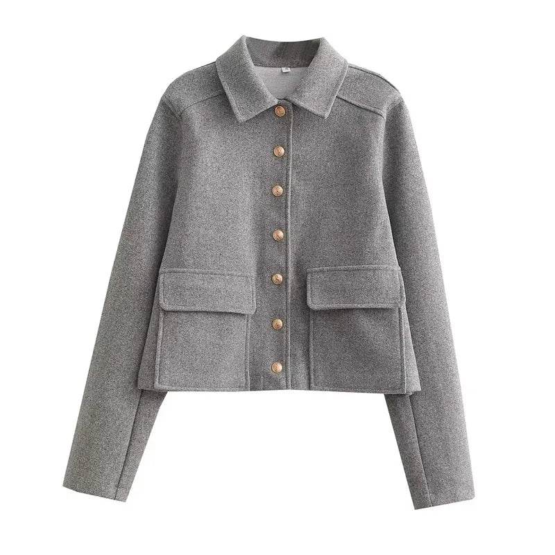 Fashion Jackets for Women Autumn Coats Female Turndown Collar Chic Single-breasted New Outerwear Ladies Casual Jacket - Tamnz