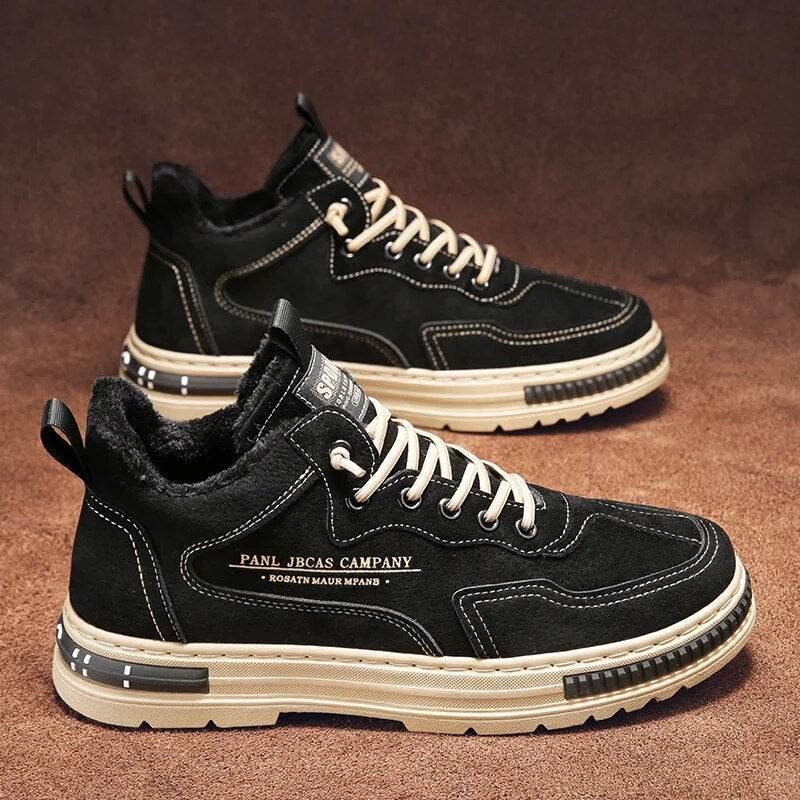 Winter Mid-top Cotton Shoes Board Shoes Outdoor Walking Casual Sneakers Comfortable Trend Shoes - Tamnz