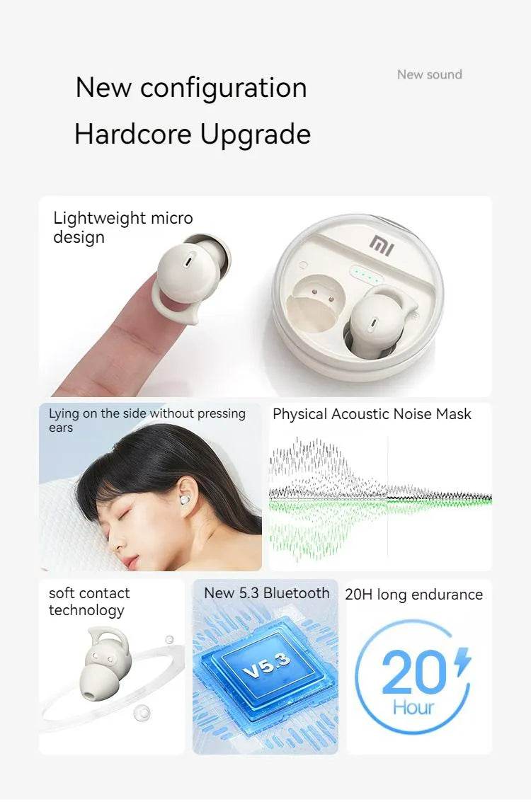 Xiaomi Q26 Headphones Bluetooth 5.3 Sleeping Headphones Wireless Earbuds Invisible Comfortable Noise Canceling Headphones - Tamnz