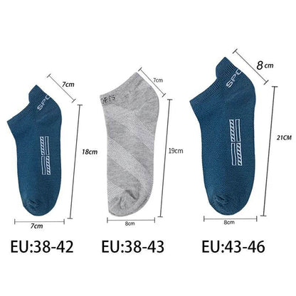 5 Pairs Men Ankle Socks Breathable Cotton Sports Mesh Casual Athletic Summer Thin Cut - Tamnz