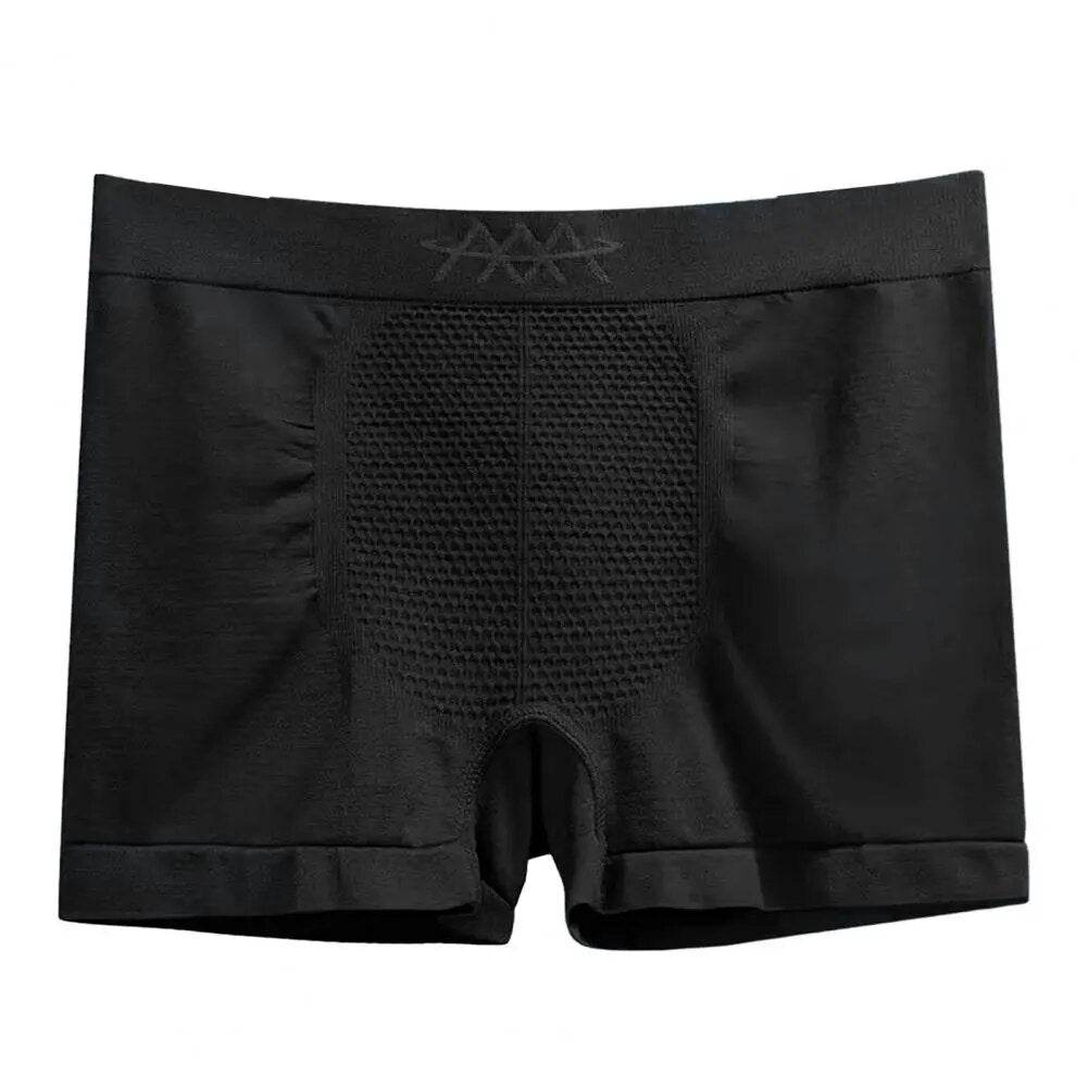 Men Boxers Underpants High Elasticity Seamless Honeycomb Breathable Mid Waist Soft Moisture-wicking Anti-shrink Men Underwear - Tamnz