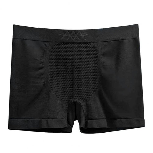 Men Boxers Underpants High Elasticity Seamless Honeycomb Breathable Mid Waist Soft Moisture-wicking Anti-shrink Men Underwear - Tamnz