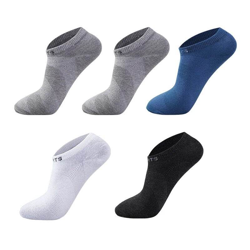 5 Pairs Men Ankle Socks Breathable Cotton Sports Mesh Casual Athletic Summer Thin Cut - Tamnz