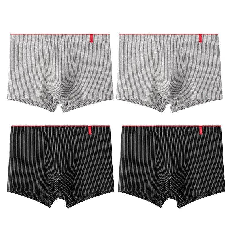4 Pcs Boxer Men Sexy Stripe Panties Underwear Sexy Knickers for Men Underpants Shorts Fashion Under Wear Lingerie Boxers Briefs - Tamnz
