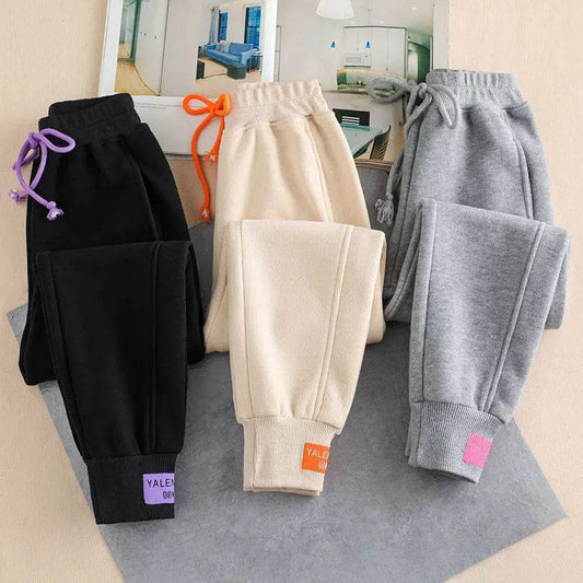 New Gray women Sweatpants Autumn Winter Baggy Streetwear Oversize Sports Pants Black winter thick Joggers Streetwear Trousers - Tamnz