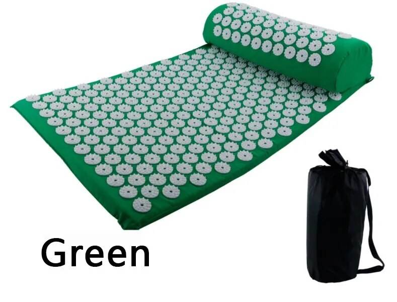 Yoga Massage Mat Acupressure Relieve Stress Back Cushion Massage Yoga Mat Back Pain Relief Needle Pad With Pillow - Tamnz