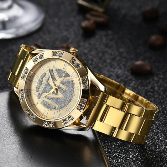 Women Crystal Diamond Watches Luxury Brand Gold WristWatch Stainless Steel Women's Watch Clock Leisure Reloj Mujer TVK - Tamnz