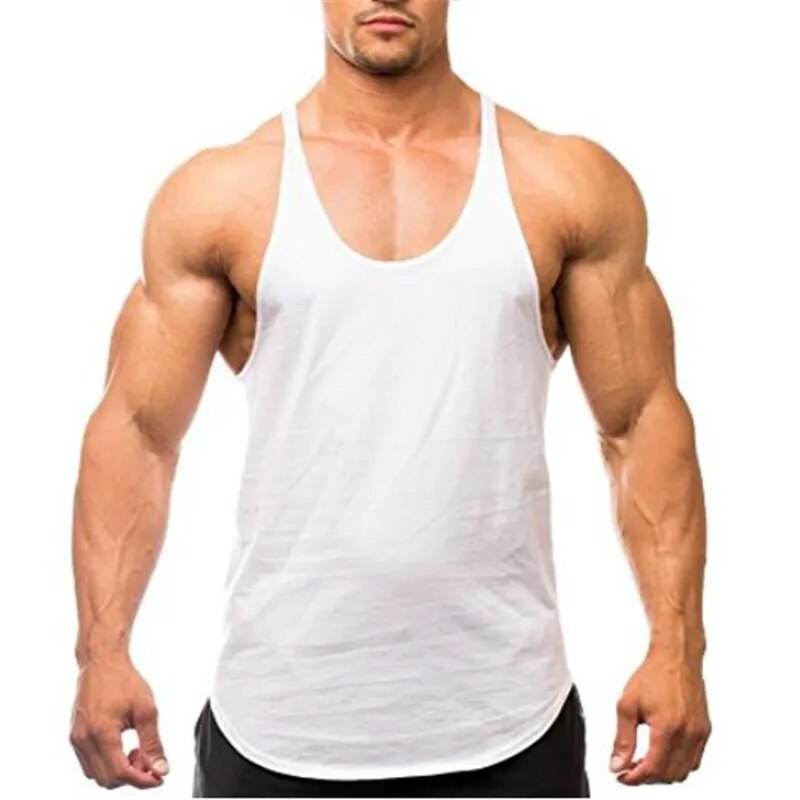 Workout Tanktop Muscle Guys Gym Clothing Bodybuilding Stringer Tank Top Men Cotton Vest Y Back Sleeveless Shirt Sports Singlets - Tamnz