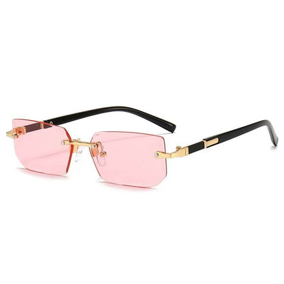 Rimless Shades Rectangle Fashion Popular Shades Small Square - Tamnz