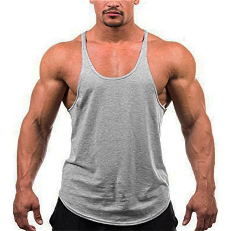 Workout Tanktop Muscle Guys Gym Clothing Bodybuilding Stringer Tank Top Men Cotton Vest Y Back Sleeveless Shirt Sports Singlets - Tamnz