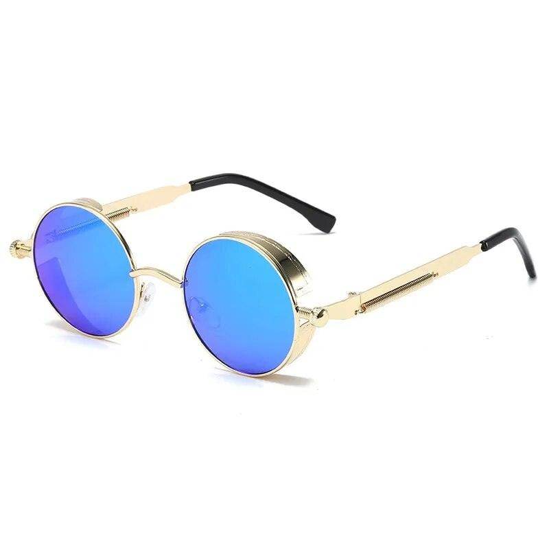 Metal Steam Punk Style Sun Glasses Steampunk Fashion Men Retro Round Sunglasses - Tamnz