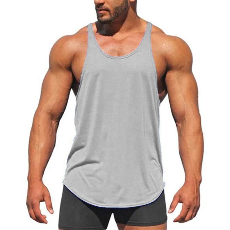 Workout Tanktop Muscle Guys Gym Clothing Bodybuilding Stringer Tank Top Men Cotton Vest Y Back Sleeveless Shirt Sports Singlets - Tamnz