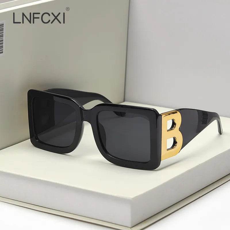 Oversized The Letter B Square Luxury Trend Sunglasses Women Men Retro Rectangle Sunglasses Gafas De Sol - Tamnz