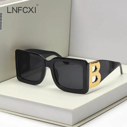 Oversized The Letter B Square Luxury Trend Sunglasses Women Men Retro Rectangle Sunglasses Gafas De Sol - Tamnz