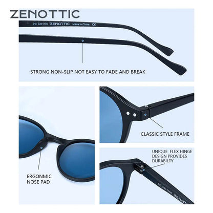 Retro Polarized Sunglasses Men Women Vintage Small Round Frame Polaroid Lens UV400 Goggles Shades - Tamnz