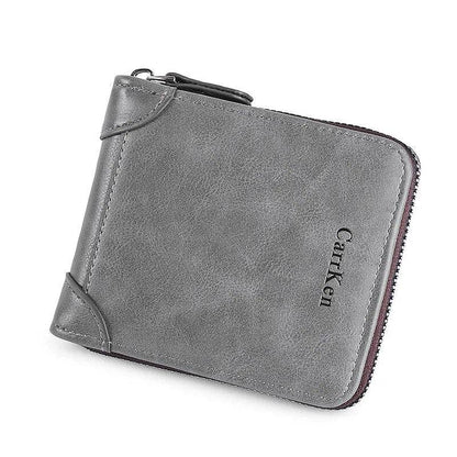 Vintage Small Men's Wallet Pu Leather Short Purse Men Hasp Zipper Clutch Solid Porte Feuille Hommes Porte Monnaie Homme - Tamnz