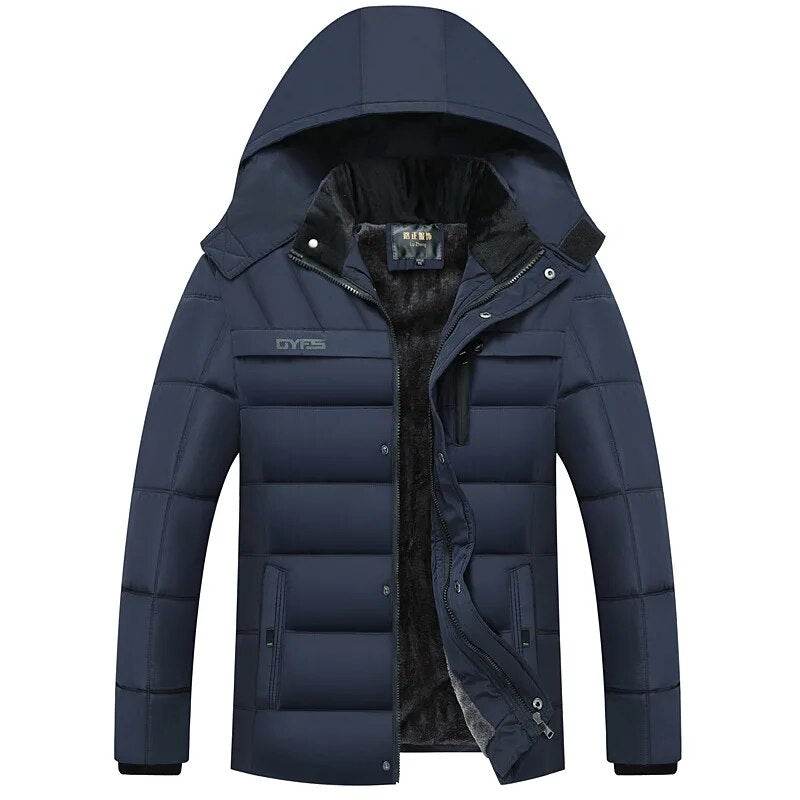 Thick Warm Winter Parka Men Fleece Hooded Men Winter Jacket Coat Military Cargo Jackets Mens Overcoat Streetwear - Tamnz