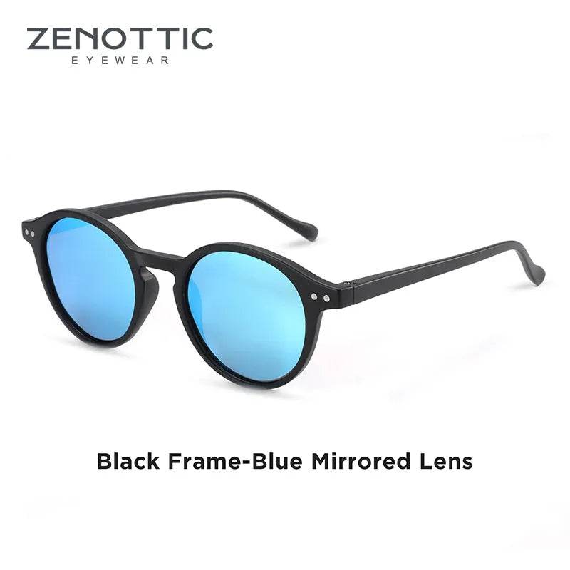 Retro Polarized Sunglasses Men Women Vintage Small Round Frame Polaroid Lens UV400 Goggles Shades - Tamnz