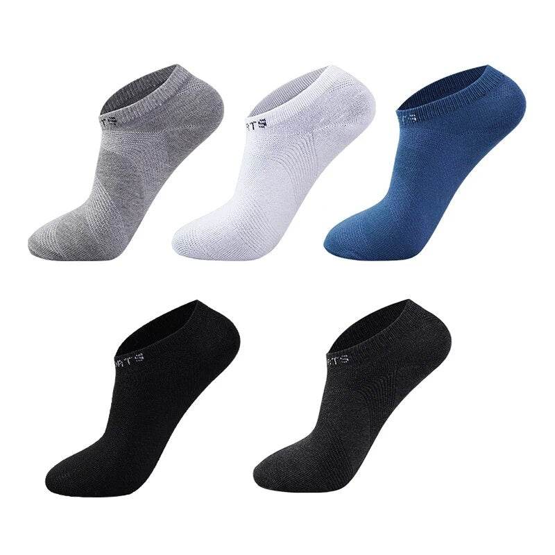 5 Pairs Men Ankle Socks Breathable Cotton Sports Mesh Casual Athletic Summer Thin Cut - Tamnz