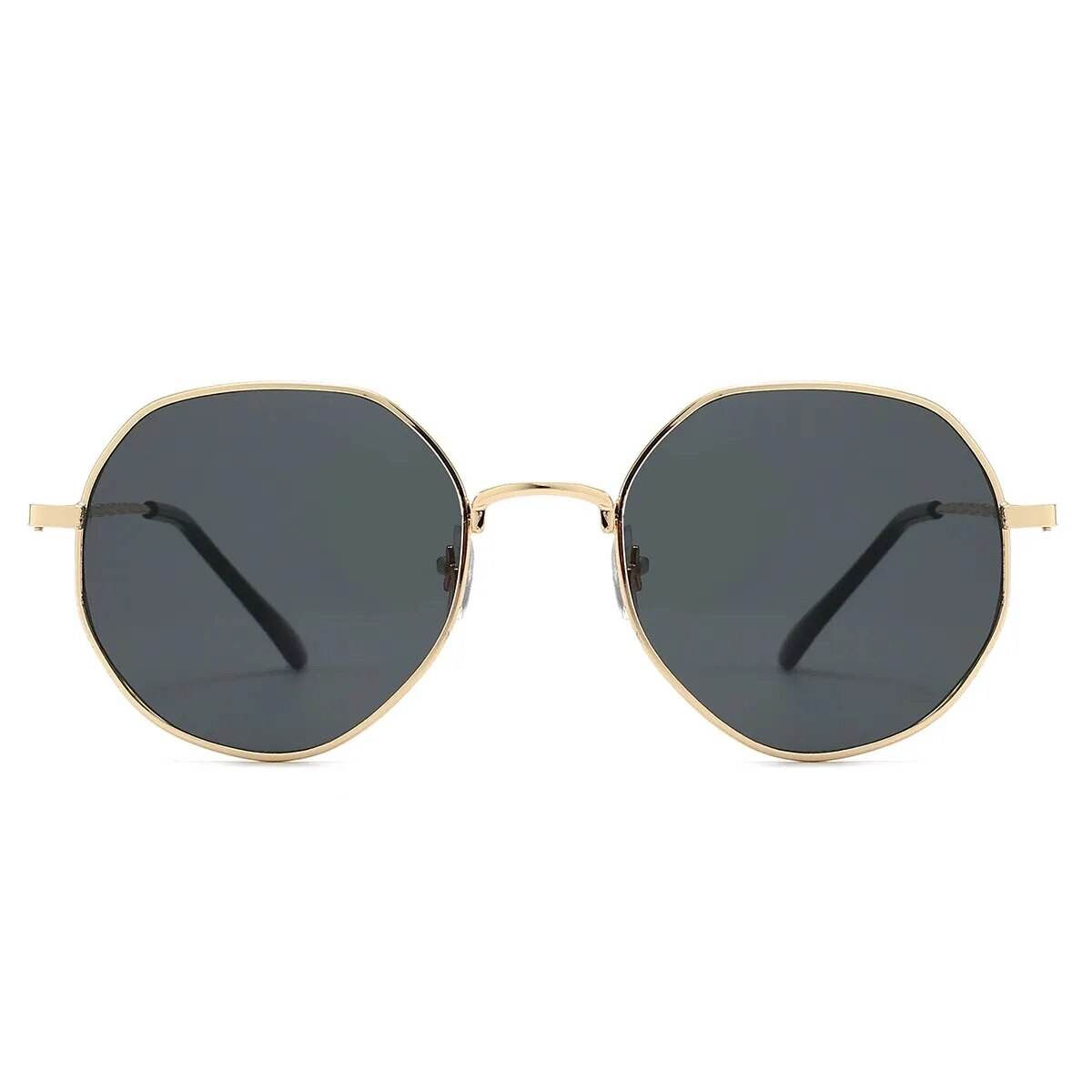 Polygon Metal Sunglasses Vintage Frame For Women Sunglasses Men Luxury Brand Design Women Mirror - Tamnz
