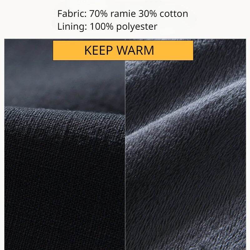 Autumn Winter New Casual Plush and Thickened Warm Suit Jacket for Men Ramie Loose Vintage Blazers for Men BL088 - Tamnz