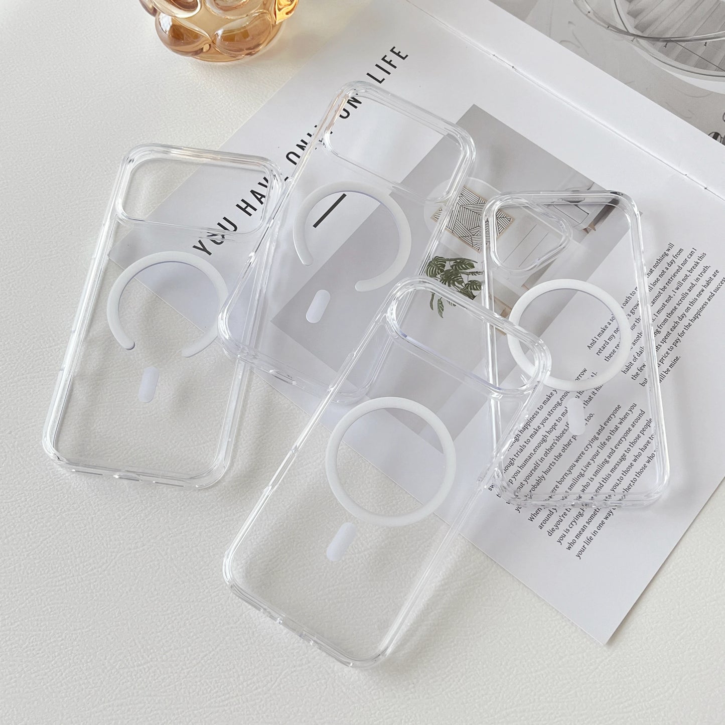 Shockproof Anti Yellow Crystal Acrylic Phone case For iPhone 17AIR 17 17 PRO 17 PRO MAX For Magsafe Strong Magnetic phone Case