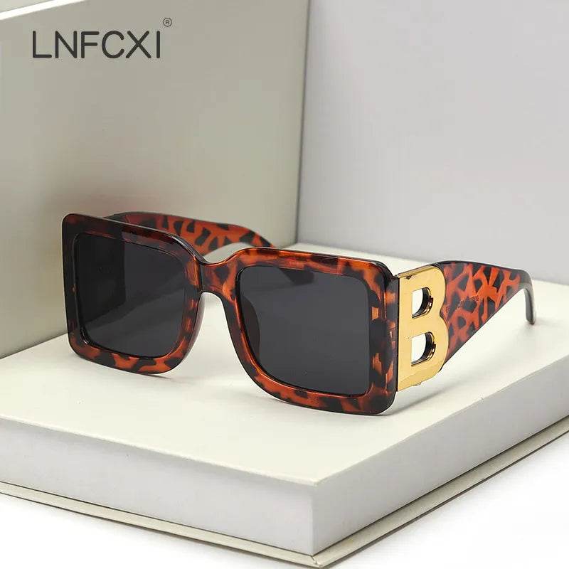 Oversized The Letter B Square Luxury Trend Sunglasses Women Men Retro Rectangle Sunglasses Gafas De Sol - Tamnz