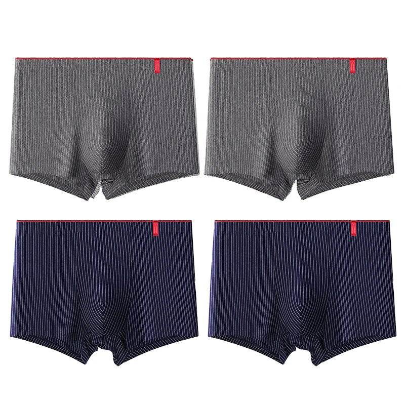 4 Pcs Boxer Men Sexy Stripe Panties Underwear Sexy Knickers for Men Underpants Shorts Fashion Under Wear Lingerie Boxers Briefs - Tamnz