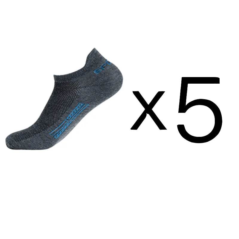5 Pairs Men Ankle Socks Breathable Cotton Sports Mesh Casual Athletic Summer Thin Cut - Tamnz