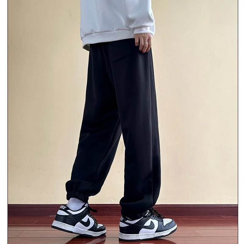 Winter Men's Fleece Pants Thick Warm Sweatpants Drawstring Stretch Waist Casual Tapered Trousers Regular Fit Joggers Pants - Tamnz