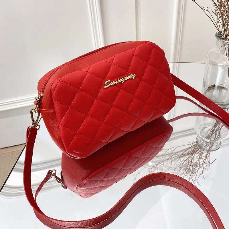 Tassel Small Messenger Bag For Women Trend Lingge Embroidery Camera Female Shoulder Bag Fashion Chain Ladies Crossbody Bags - Tamnz