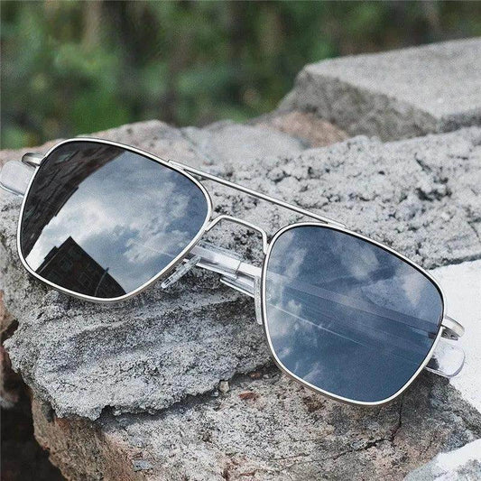 Retro Sunglasses Men Metal Frame Polarized Lens Sun Glasses Male Classic Driving Pilot Brand Design - Tamnz