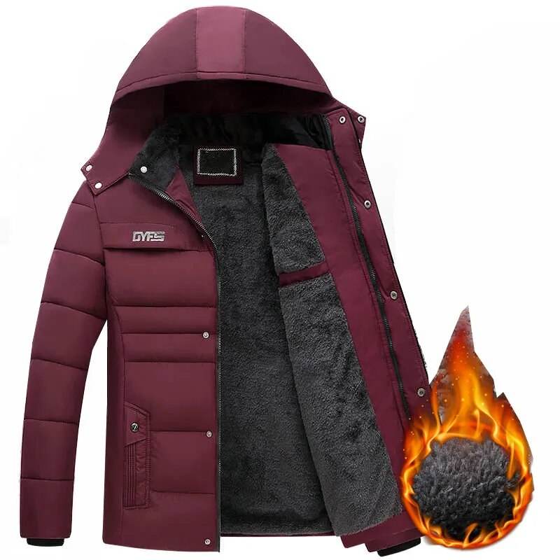 Thick Warm Winter Parka Men Fleece Hooded Men Winter Jacket Coat Military Cargo Jackets Mens Overcoat Streetwear - Tamnz