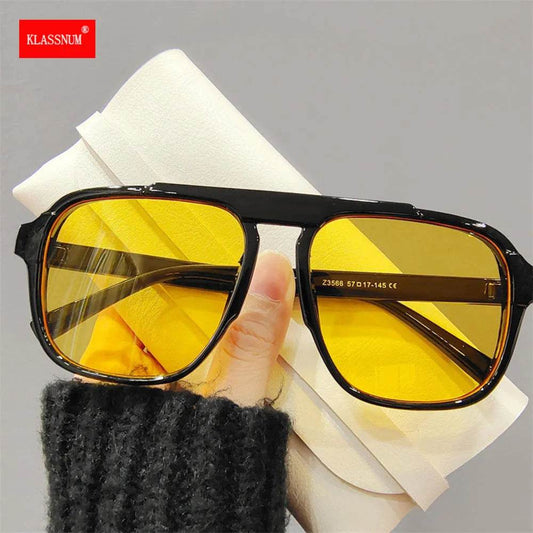 Men Oversized Sunglasses Classic Vintage Brand Design Shades - Tamnz